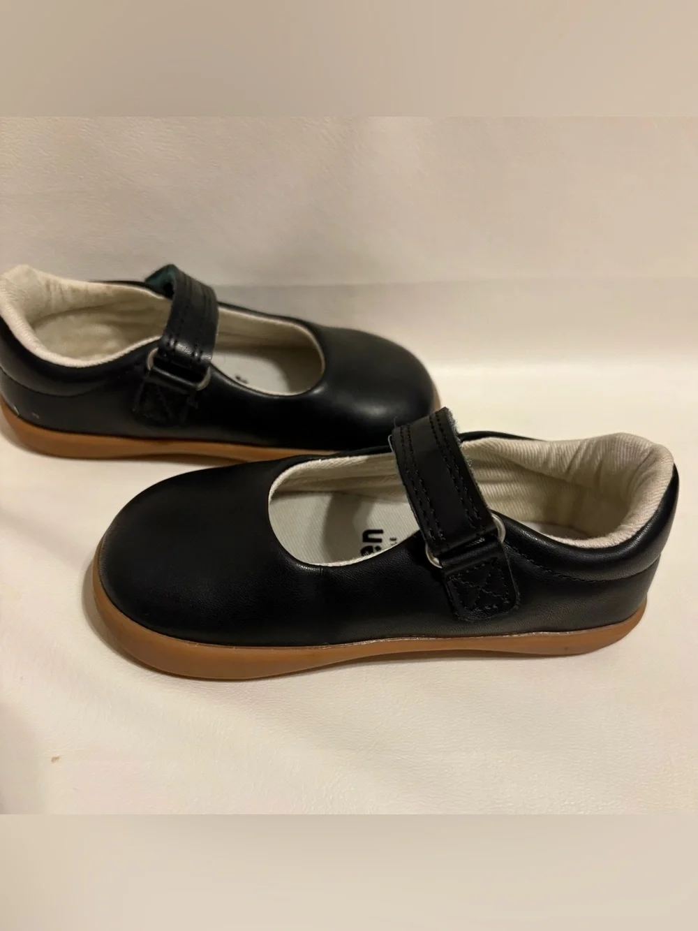 Ten Little Black Mary Jane Shoes with Tan Sole size 6.5